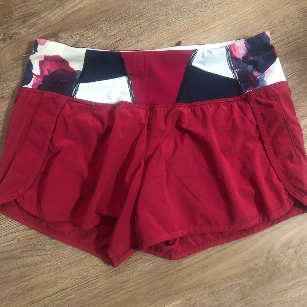 Pink/red lululemon shorts